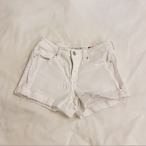 white denim shorts